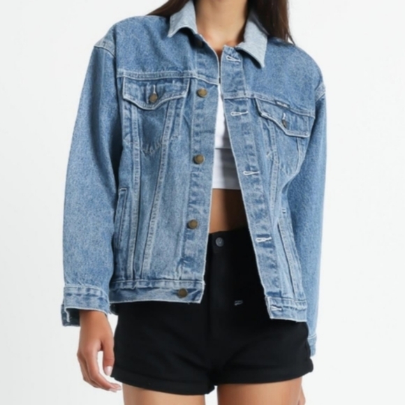Rollas Jean Denim Jacket in Tumbled Blue - Picture 12 of 12